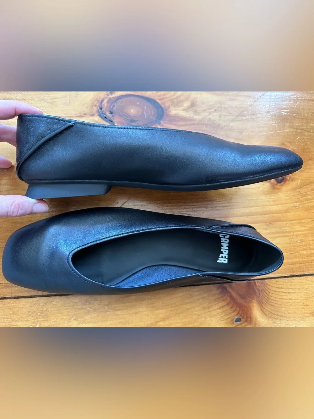 Camper Casi Myra Black Leather Ballerina Flats Sz 40 - Worn once!
